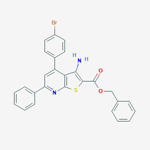 molecular formula C27H19BrN2O2S B377548 Benzyl 3-amino-4-(4-bromophenyl)-6-phenylthieno[2,3-b]pyridine-2-carboxylate CAS No. 327169-18-6