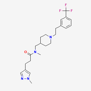 molecular formula C23H31F3N4O B3775483 N-methyl-3-(1-methyl-1H-pyrazol-4-yl)-N-[(1-{2-[3-(trifluoromethyl)phenyl]ethyl}-4-piperidinyl)methyl]propanamide 