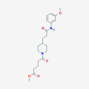 molecular formula C21H30N2O5 B3775525 methyl 5-(4-{3-[(3-methoxyphenyl)amino]-3-oxopropyl}-1-piperidinyl)-5-oxopentanoate 
