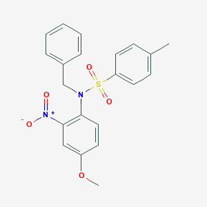 molecular formula C21H20N2O5S B377558 N-benzyl-N-(4-methoxy-2-nitrophenyl)-4-methylbenzenesulfonamide 