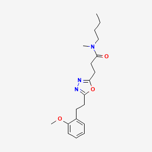 molecular formula C19H27N3O3 B3775597 N-butyl-3-{5-[2-(2-methoxyphenyl)ethyl]-1,3,4-oxadiazol-2-yl}-N-methylpropanamide 