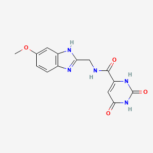 molecular formula C14H13N5O4 B3775608 N-[(5-methoxy-1H-benzimidazol-2-yl)methyl]-2,6-dioxo-1,2,3,6-tetrahydropyrimidine-4-carboxamide 