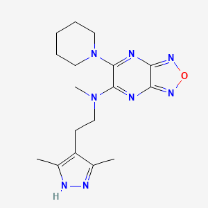 molecular formula C17H24N8O B3775642 N-[2-(3,5-dimethyl-1H-pyrazol-4-yl)ethyl]-N-methyl-6-(1-piperidinyl)[1,2,5]oxadiazolo[3,4-b]pyrazin-5-amine 