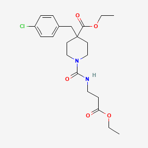 molecular formula C21H29ClN2O5 B3775656 ethyl 4-(4-chlorobenzyl)-1-{[(3-ethoxy-3-oxopropyl)amino]carbonyl}-4-piperidinecarboxylate 