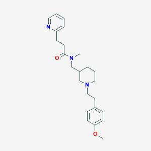 molecular formula C24H33N3O2 B3775661 N-({1-[2-(4-methoxyphenyl)ethyl]-3-piperidinyl}methyl)-N-methyl-3-(2-pyridinyl)propanamide 