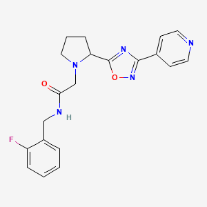 molecular formula C20H20FN5O2 B3775704 N-(2-fluorobenzyl)-2-[2-(3-pyridin-4-yl-1,2,4-oxadiazol-5-yl)pyrrolidin-1-yl]acetamide 