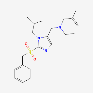 molecular formula C21H31N3O2S B3775794 N-{[2-(benzylsulfonyl)-1-isobutyl-1H-imidazol-5-yl]methyl}-N-ethyl-2-methyl-2-propen-1-amine 