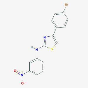 molecular formula C15H10BrN3O2S B377583 4-(4-Bromophenyl)-2-{3-nitroanilino}-1,3-thiazole 