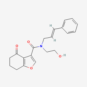molecular formula C20H21NO4 B3775902 N-(2-hydroxyethyl)-4-oxo-N-[(2E)-3-phenylprop-2-en-1-yl]-4,5,6,7-tetrahydro-1-benzofuran-3-carboxamide 