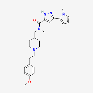 molecular formula C25H33N5O2 B3775909 N-[[1-[2-(4-methoxyphenyl)ethyl]piperidin-4-yl]methyl]-N-methyl-3-(1-methylpyrrol-2-yl)-1H-pyrazole-5-carboxamide 