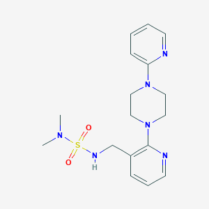 molecular formula C17H24N6O2S B3775927 N,N-dimethyl-N'-({2-[4-(2-pyridinyl)-1-piperazinyl]-3-pyridinyl}methyl)sulfamide 