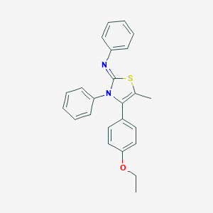 molecular formula C24H22N2OS B377593 N-(4-(4-ethoxyphenyl)-5-methyl-3-phenyl-1,3-thiazol-2(3H)-ylidene)-N-phenylamine 