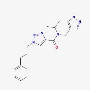 molecular formula C20H26N6O B3775960 N-isopropyl-N-[(1-methyl-1H-pyrazol-4-yl)methyl]-1-(3-phenylpropyl)-1H-1,2,3-triazole-4-carboxamide 