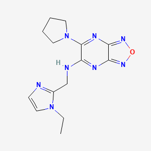 molecular formula C14H18N8O B3775963 N-[(1-ethylimidazol-2-yl)methyl]-5-pyrrolidin-1-yl-[1,2,5]oxadiazolo[3,4-b]pyrazin-6-amine 