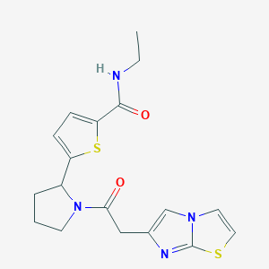 molecular formula C18H20N4O2S2 B3775971 N-ethyl-5-[1-(imidazo[2,1-b][1,3]thiazol-6-ylacetyl)-2-pyrrolidinyl]-2-thiophenecarboxamide 