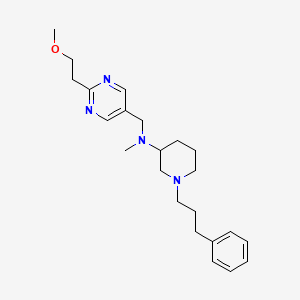 molecular formula C23H34N4O B3775976 N-[[2-(2-methoxyethyl)pyrimidin-5-yl]methyl]-N-methyl-1-(3-phenylpropyl)piperidin-3-amine 