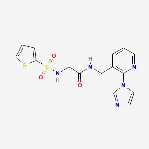 molecular formula C15H15N5O3S2 B3776062 N-{[2-(1H-imidazol-1-yl)pyridin-3-yl]methyl}-2-[(2-thienylsulfonyl)amino]acetamide 