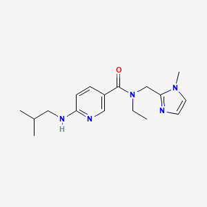 molecular formula C17H25N5O B3776072 N-ethyl-6-(isobutylamino)-N-[(1-methyl-1H-imidazol-2-yl)methyl]nicotinamide 
