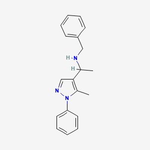 molecular formula C19H21N3 B3776075 N-benzyl-1-(5-methyl-1-phenyl-1H-pyrazol-4-yl)ethanamine 