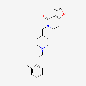 molecular formula C22H30N2O2 B3776105 N-ethyl-N-({1-[2-(2-methylphenyl)ethyl]-4-piperidinyl}methyl)-3-furamide 