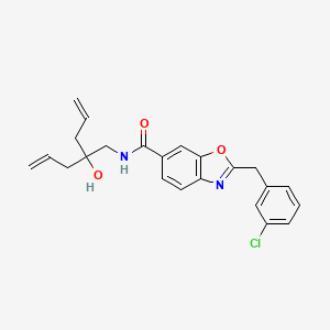 molecular formula C23H23ClN2O3 B3776145 N-(2-allyl-2-hydroxy-4-penten-1-yl)-2-(3-chlorobenzyl)-1,3-benzoxazole-6-carboxamide 