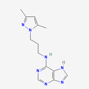 molecular formula C13H17N7 B3776177 N-[3-(3,5-dimethylpyrazol-1-yl)propyl]-7H-purin-6-amine 