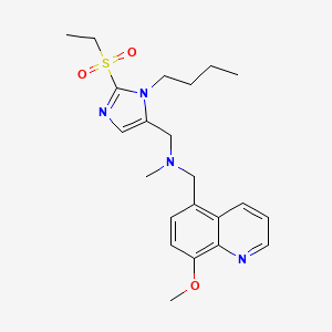 molecular formula C22H30N4O3S B3776258 N-[(3-butyl-2-ethylsulfonylimidazol-4-yl)methyl]-1-(8-methoxyquinolin-5-yl)-N-methylmethanamine 