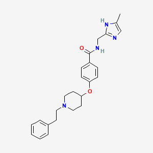 molecular formula C25H30N4O2 B3776288 N-[(4-methyl-1H-imidazol-2-yl)methyl]-4-{[1-(2-phenylethyl)-4-piperidinyl]oxy}benzamide 