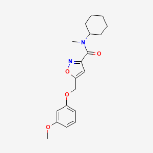 molecular formula C19H24N2O4 B3776292 N-cyclohexyl-5-[(3-methoxyphenoxy)methyl]-N-methyl-1,2-oxazole-3-carboxamide 