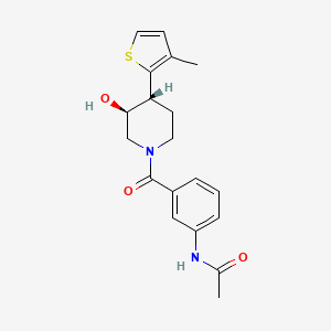 molecular formula C19H22N2O3S B3776298 N-(3-{[(3S*,4R*)-3-hydroxy-4-(3-methyl-2-thienyl)piperidin-1-yl]carbonyl}phenyl)acetamide 