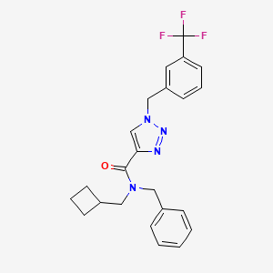 molecular formula C23H23F3N4O B3776318 N-benzyl-N-(cyclobutylmethyl)-1-[3-(trifluoromethyl)benzyl]-1H-1,2,3-triazole-4-carboxamide 
