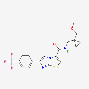 molecular formula C19H18F3N3O2S B3776341 N-{[1-(methoxymethyl)cyclopropyl]methyl}-6-[4-(trifluoromethyl)phenyl]imidazo[2,1-b][1,3]thiazole-3-carboxamide 