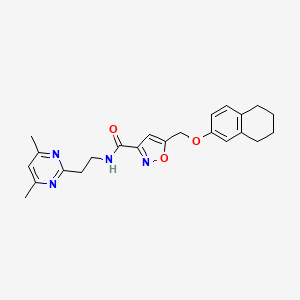 molecular formula C23H26N4O3 B3776366 N-[2-(4,6-dimethyl-2-pyrimidinyl)ethyl]-5-[(5,6,7,8-tetrahydro-2-naphthalenyloxy)methyl]-3-isoxazolecarboxamide 