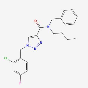 molecular formula C21H22ClFN4O B3776414 N-benzyl-N-butyl-1-(2-chloro-4-fluorobenzyl)-1H-1,2,3-triazole-4-carboxamide 