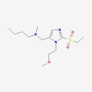 molecular formula C14H27N3O3S B3776415 N-[[2-ethylsulfonyl-3-(2-methoxyethyl)imidazol-4-yl]methyl]-N-methylbutan-1-amine 