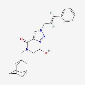 molecular formula C25H32N4O2 B3776471 N-(1-adamantylmethyl)-N-(2-hydroxyethyl)-1-[(2E)-3-phenyl-2-propen-1-yl]-1H-1,2,3-triazole-4-carboxamide 