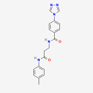 molecular formula C19H19N5O2 B3776504 N-{3-[(4-methylphenyl)amino]-3-oxopropyl}-4-(4H-1,2,4-triazol-4-yl)benzamide 