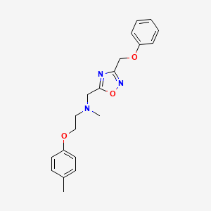 molecular formula C20H23N3O3 B3776553 N-methyl-2-(4-methylphenoxy)-N-[[3-(phenoxymethyl)-1,2,4-oxadiazol-5-yl]methyl]ethanamine 