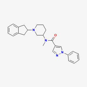 molecular formula C25H28N4O B3776576 N-[1-(2,3-dihydro-1H-inden-2-yl)-3-piperidinyl]-N-methyl-1-phenyl-1H-pyrazole-4-carboxamide 