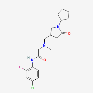 molecular formula C19H25ClFN3O2 B3776657 N-(4-chloro-2-fluorophenyl)-2-[[(1-cyclopentyl-5-oxopyrrolidin-3-yl)methyl](methyl)amino]acetamide 