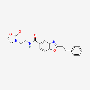 molecular formula C21H21N3O4 B3776689 N-[2-(2-oxo-1,3-oxazolidin-3-yl)ethyl]-2-(2-phenylethyl)-1,3-benzoxazole-5-carboxamide 