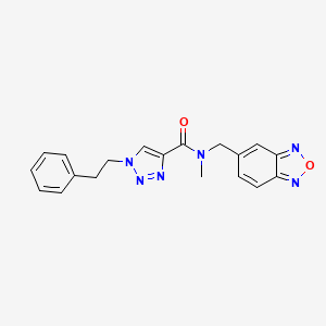 molecular formula C19H18N6O2 B3776751 N-(2,1,3-benzoxadiazol-5-ylmethyl)-N-methyl-1-(2-phenylethyl)-1H-1,2,3-triazole-4-carboxamide 