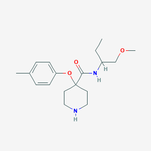 molecular formula C18H28N2O3 B3776828 N-[1-(methoxymethyl)propyl]-4-(4-methylphenoxy)piperidine-4-carboxamide 