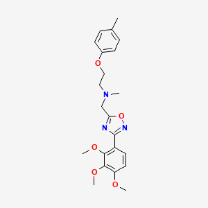 molecular formula C22H27N3O5 B3776901 N-methyl-2-(4-methylphenoxy)-N-{[3-(2,3,4-trimethoxyphenyl)-1,2,4-oxadiazol-5-yl]methyl}ethanamine 