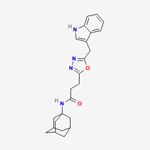 molecular formula C24H28N4O2 B3776929 N-1-adamantyl-3-[5-(1H-indol-3-ylmethyl)-1,3,4-oxadiazol-2-yl]propanamide 