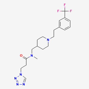 molecular formula C20H27F3N6O B3776982 N-methyl-3-(1H-tetrazol-1-yl)-N-[(1-{2-[3-(trifluoromethyl)phenyl]ethyl}-4-piperidinyl)methyl]propanamide 