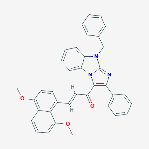 1-(9-benzyl-2-phenyl-9H-imidazo[1,2-a]benzimidazol-3-yl)-3-(4,8-dimethoxy-1-naphthyl)-2-propen-1-one