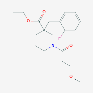 molecular formula C19H26FNO4 B3777067 ethyl 3-(2-fluorobenzyl)-1-(3-methoxypropanoyl)-3-piperidinecarboxylate 