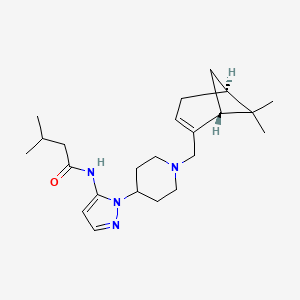 molecular formula C23H36N4O B3777068 N-[1-(1-{[(1R,5S)-6,6-dimethylbicyclo[3.1.1]hept-2-en-2-yl]methyl}-4-piperidinyl)-1H-pyrazol-5-yl]-3-methylbutanamide 