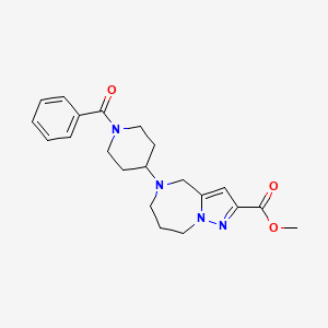 molecular formula C21H26N4O3 B3777098 methyl 5-(1-benzoylpiperidin-4-yl)-5,6,7,8-tetrahydro-4H-pyrazolo[1,5-a][1,4]diazepine-2-carboxylate 